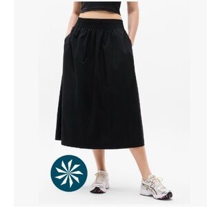 Athleta Midday Mid Rise MIDI Poplin Skirt NWT